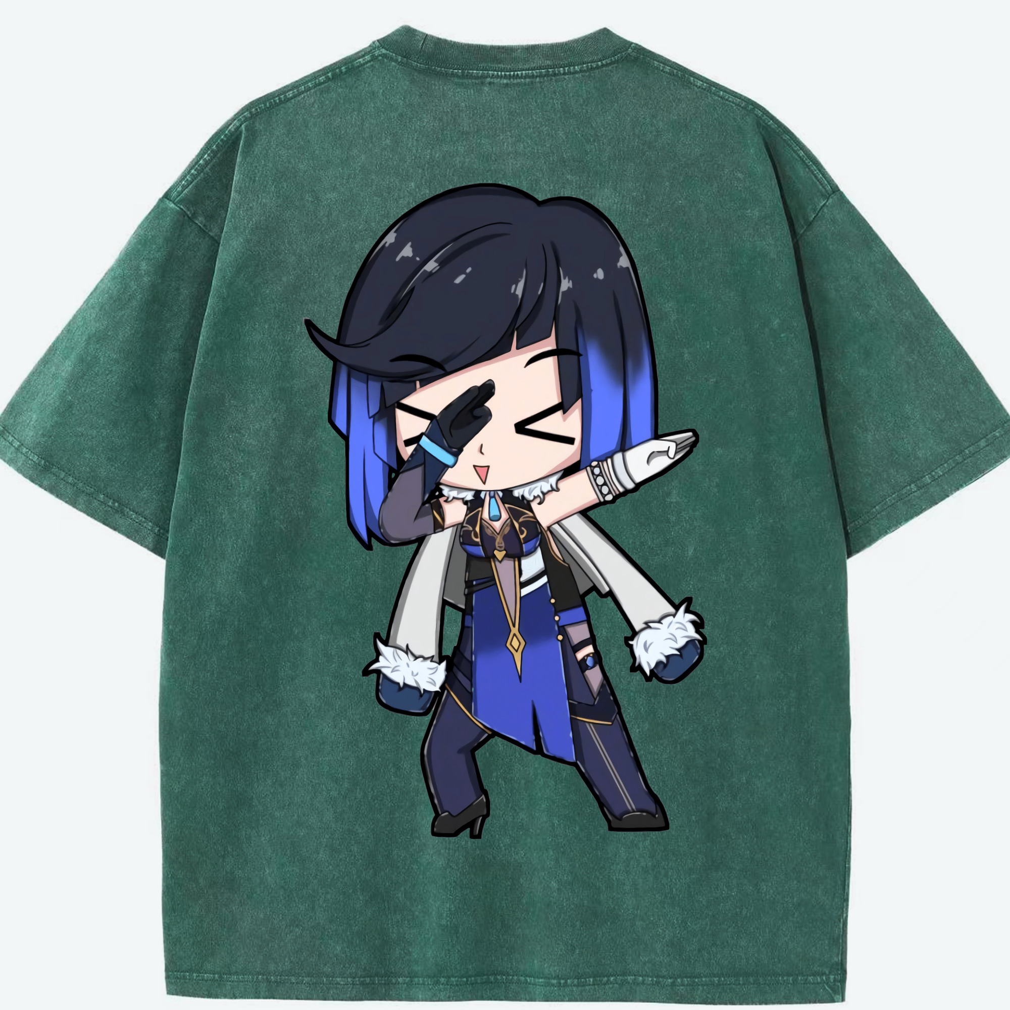 げんし神 夜兰 やらん genshin Yaran 綿100% ヴィンテージ風 半袖Tシャツ（背面プリント）